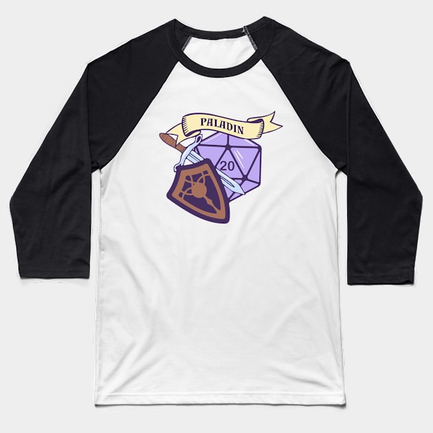 DnD Paladin Class D20 Baseball T-Shirt by Sunburst